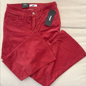 Mavi Women's Vibrant Red High Rise Flare Leg Corduroy Jeans